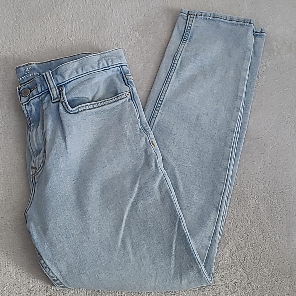 Banana Republic Travel Jeans 30x30 Light Wash Distressed Slim Stretch Y2K Casual